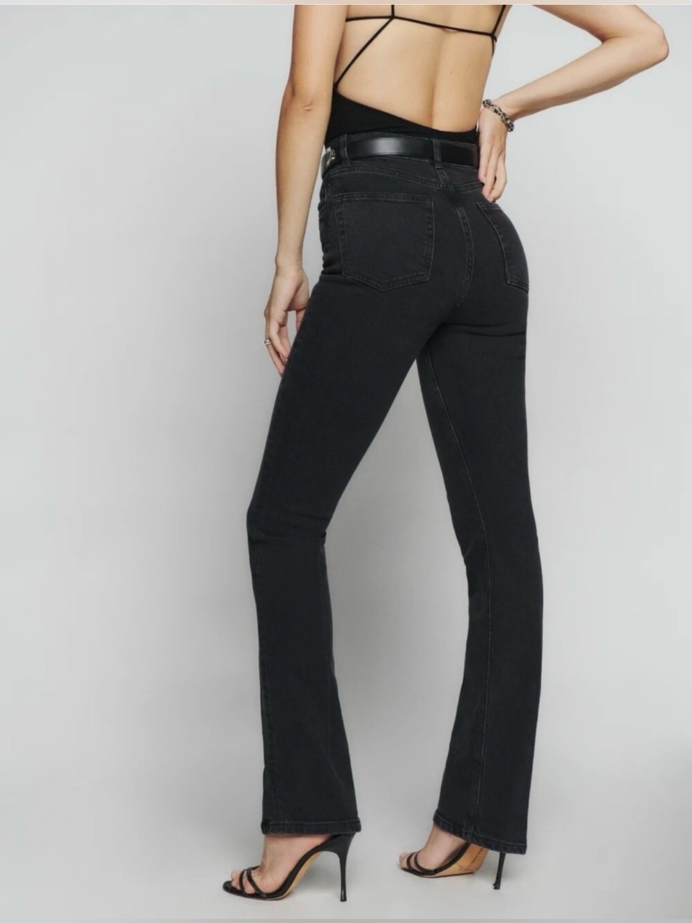 Reformation High Rise Jeans Black Straight-Leg Jeans Size 27 - Picture 2 of 10